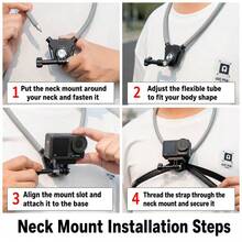VeFly Flexible Neck Strap Holder Mount For 13 12 11 10 9 8 Osmo Action 6 5Pro 4 3 X5 X4 X3 Sports Camera Accessory - View 6