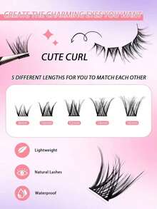 120 Pcs C Curl Cluster Eyelashes, Length 8-16mm, Segmented Individual Eyelashes, DIY Specific, Individual Eyelash Extension, Eyelash Clusters, Individual False Eyelashes, False Eyelashes - D - View 8