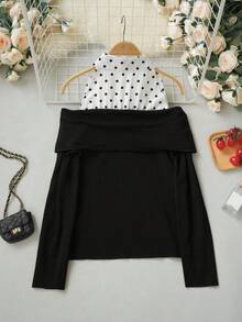 Autumn/Winter Sexy Style Black Halter Neck Knit Top, Ribbed Slim Fit, Sexy Shoulder-Baring Innerwear/Outerwear - Black - View 6