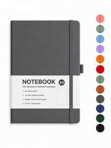 1pc A5 Hardcover Dot Grid Notebook, 192 Pages Dot Matrix Bullet Journal, Portable Notebook With Elastic Band And Pen Holder, Suitable For Writing, Planning, Journaling, School, Office And Study - A5 - View 10