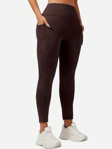 3pcs/Set Women's Thermal Lined Thickened Sports Leggings With Side Pockets, Autumn/Winter - Multicolor - View 10