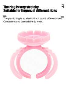 100pcs Disposable Round Glue Rings, Adjustable Plastic Glue Cups For Eyelash Extensions - Multicolor - View 5