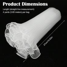1PC 28cm*4yd White Ruched Bouquet Wrapping Paper With Edge Translucent Wavy Mesh, Suitable For Mother's Day, Graduation, Wedding, Party, Florist Supplies - Wavy Mesh - View 5