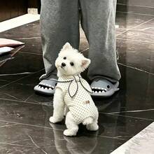 1PC Cute Pet Jumpsuit, Cat/Dog White Elastic Vest Lor Autumn And Winter, Soft And Comfortable Pet Clothing Pullover - White - View 5