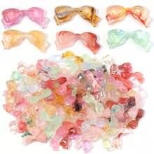 30pcs/Pack Acrylic Three-Color Gradient Bows, Colorful Transparent Bow Beads DIY Handmade Jewelry Earrings Bracelets Pendant Accessories, Jewelry Making Beads - Bow Bead - View 7