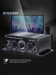 AK-270 HiFi Stereo Power Amplifier 400W 12V/24V 2.0 Channel Audio Amplifier For Home Car Theater System Portable Mini Power Amplifier - A - View 4