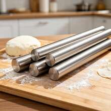 Stainless Steel Rolling Pin, Handmade Dough Tool For Home Use, Smooth Cylindrical Design For Effortless Rolling, Easy To Clean And Washable, Suitable For Chinese Dumplings, Buns And Western Baking Desserts, Practical Tool For Christmas, Thanksgiving, Halloween, Easter, Independence Day Family Parties And Holiday Food Preparation - View 6