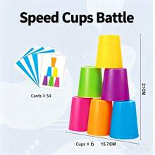 Memory Stacking Cups Game, Matching And Stacking Cups, Children's Matching And Stacking Toys, Competitive Stacking Cups Toys, Fast Stacking Cups Game Set With Bells And Pattern Cards, An Educational Competitive Game, Christmas Gift, Christmas Decoration - Multicolor - View 12
