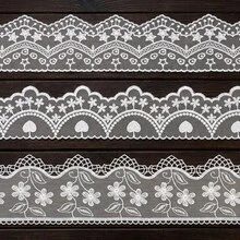 1/3 Yards Vintage Floral Embroidered Lace Trim, Scalloped Edge Lace Ribbon With Star, Heart & Flower Patterns, Decorative Mesh Lace For DIY Sewing, Clothing, Dresses, Skirts, Cuffs, Collars, Wedding Decor, Craft Projects & Home Decoration - Multicolor - View 6