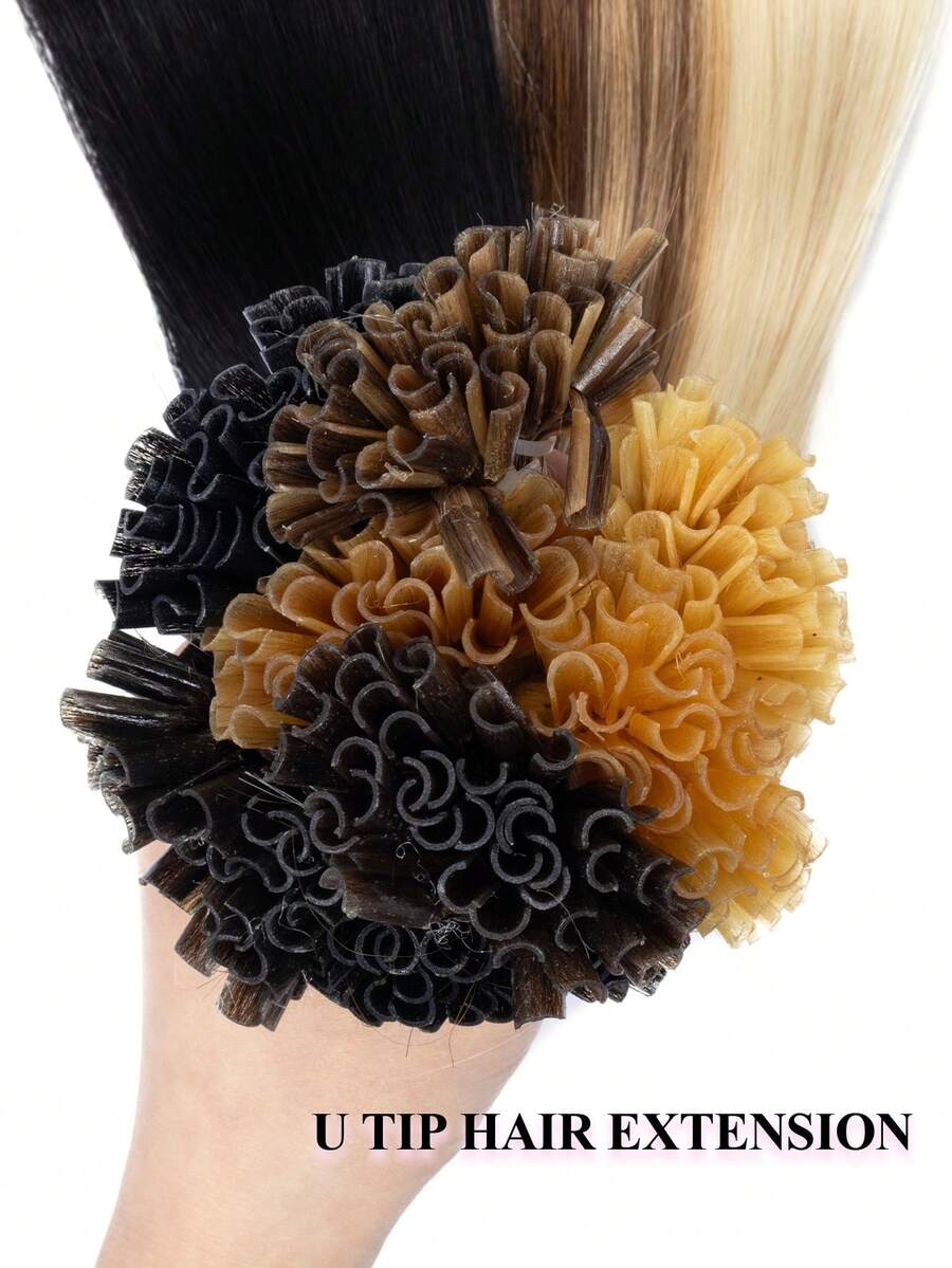U Tip Hair Extensions 14-22 Inch Straight Human Hair Natural Black Keratin Invisible Wefts Salon-Quality Remy Hair For Seamless Blend Halloween Costumes & Christmas