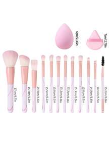 16 Pcs Professional Makeup Brush Set, Foundation Brush, Blush Brush, Eyeshadow Brush, Eyebrow Brush, Contour Brush, Powder Brush, Complete Makeup Tools Kit, Travel Essential Pink - Pink - View 8