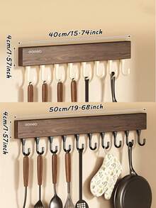 Wall Mounted Coat Hook Rack,Multi Hooks Rail, Decorative Hanging Hook For Bathroom Towel, Hat, Robe, Entryway Clothes Organizer Wall Hooks Coat Hook Rail,Towel Hook For Bathroom,Wall Mounted Robe Hook - Multicolor - View 5