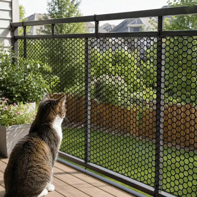 Plastic Protective Net, For Poultry Farming, Garden, Home Balcony, Plastic Protective Net, Anti-Fall Net 40x300cm - Black - View 9