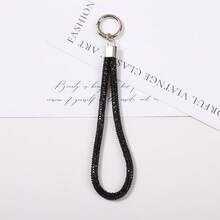 Mobile Phone Hanging Rope Light Luxury Full Diamond Keychain Pendant Luggage Diamond Chain DIY Hanging Decoration Short Wrist Rope Anti Loss - Multicolor - View 7