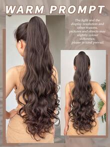 Ekstensi Rambut Ekor Kuda Berbentuk Cakar HEYPINK, Panjang 32 Inci Cokelat Bergelombang Alami Keriting, Wig Ekor Kuda Serat Sintetis Tahan Panas, Cocok untuk Pemakaian Sehari-hari Wanita - Hitam Coklat - View 11