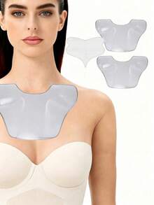 1pc Reusable Silicone Transparent Chest Patch, Fine Line Prevention Patch, Facial Skincare Chest Patch, Beauty Personal Care Tool, Skin-Friendly Chest Patch, Chest Wrinkle Patch, Self-Adhesive Overnight Chest Patch - Multicolor - View 10