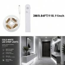 Motion Sensor LED Strip Lights, Warm White / Cool White Optional, Self-Adhesive Cuttable, USB & AAA Battery Powered(Batteries Not Included), Under Cabinet Closet Bedside Night Light - 2835 CT - View 19