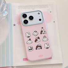 Casing Ponsel Minimalis Motif Anak Anjing Colorblock Kompatibel dengan Apple 18 Pro Max, New 17 Pro/15 Pro Max, Pelindung Anti Jatuh dan Tahan Guncangan untuk 16 Pro - Berwarna merah muda - View 3