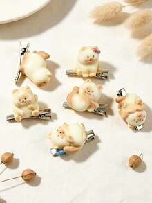 1pc Cute Cartoon Kitten Hair Clip, Adorable Quirky Hair Accessory, Suitable For Daily Wear, Gift Choice - Multicolor - View 1