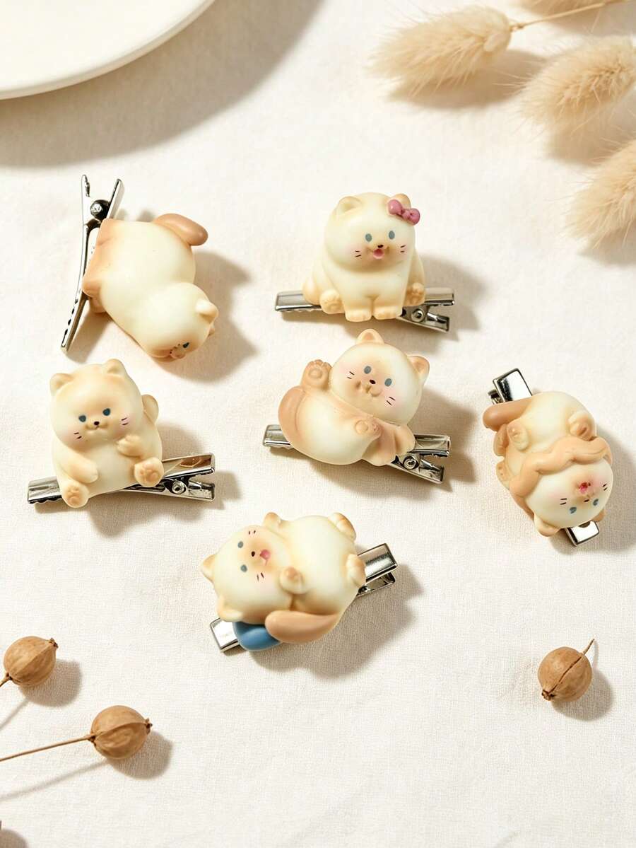 1pc Cute Cartoon Kitten Hair Clip, Adorable Quirky Hair Accessory, Suitable For Daily Wear, Gift Choice - Multicolor - View 1