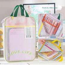 1pc Portable 3-Layer Large Opening Storage Tote Bag | Colorful Portable Tutoring Bag Stationery Organizer EVA Material - Multicolor - View 8