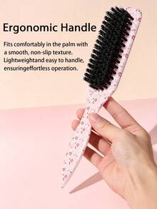 4/1pc Cherry Blossom Pattern Hair Comb Styling Set, Includes Cherry Blossom Pattern Straight Comb, Detangling Comb, Styling Comb, Tail Comb, Salon Hairdressing Comb Accessories, Essential Hair Accessories For Women Travel, Suitable For Makeup And Hairstyle Grooming - Multicolor - View 3