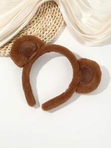 1pc Fashionable Autumn/Winter Plush Bear Ear Animal Ear Headband 3D Decoration Hair Accessory For Women, Suitable For Party Dress-Up, Gift For Friends - Multicolor - View 8