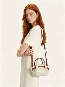 JP Dumpling Bag 女款 JH30692 Hana 小號新款女包 單肩斜挎手提多用途 通勤上班 出行購物約會 小托特包 輕量耐用 麂皮 高美感 百搭 - 米色 - 查看 7