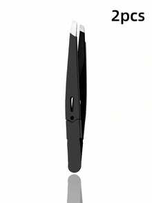 1/2pcs High Precision Eyebrow Tweezers, Stainless Steel Eyebrow Trimming Tweezers, Suitable For Fine Hair And Beard, Ultra-Thin Flat Head Trimming Tool, Suitable For Home And Salon Use - Multicolor - View 13