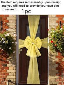 1pc Extra Large Red Organza Bow Door Decor, Reusable, Rhinestone Bow Set, Suitable For Door Decor And Christmas Tree, Perfect For Christmas, Birthday, Valentine's Day, Wedding And Anniversary - one-size - View 13