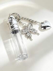 8ml Roller Perfume Bottle, Portable Refillable Glass Essential Oil Bottle With Silver Butterfly Heart Key Chain Pendant, Mini Roll Container For Women's Travel, Pocket Size Perfume Sample Container For Daily Makeup And Outdoor Carrying - Multicolor - View 6