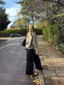 Plus Size Gray Boat Neck Knit Sweater, Minimalist Casual Street Style Women's Back To School Outfit Autumn - Light Grey - View 9