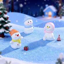 Christmas Snowman Shaped Decorative Ornament, Holiday Gift, Gift Bag Filler, Tabletop Decoration, Desk Decor, Create Christmas Atmosphere, Snow Scene DIY Decorative Ornament - Multicolor - View 3