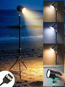 LED Reading Floor Lamp, 61" Standing Lamp - Adjustable Color Temperature & Dimmable Brightness Modern Floor Lamps, USB-Powered Floor Lights With Auto Timer & Adjustable Height Tripod Stand, Work Light For Home, Office, Living Room And Bedroom - Black - View 3