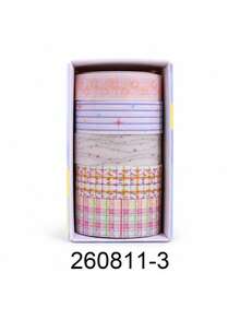 5 Rolls/Box Simple Pattern Glitter PET Tape Set, 3 Widths Of Stylish Tape, Perfect For School Supplies, Crafts, And Gift Wrapping, A Handbook Gift For Friends - Sets - View 16