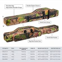 LEOFISHING Portable Foldable Fishing Tackle Bag, Big Belly Fishing Rod Case, Hand & Shoulder Carry Fishing Gear Storage Bag With Extra Pockets For Sea Rods Lures Fishing Accessories, 130cm 150cm 3 Color Available - Multicolor - View 2