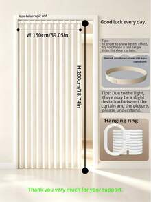 Household Foldable Door Curtain, No-Drill Installation, Privacy Dust-Proof Partition Curtain, Suitable For Bedroom, Kitchen And Bathroom. Thickened Blackout Wind-Proof, Simple Fabric Design, Suitable For All Seasons. - ML - View 17