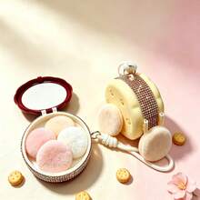 Shiny Rhinestone-Studded Dual-Layer Wet/Dry Separated Powder Puff Storage Box, Portable Breathable Makeup Sponge & Powder Puff Case, Travel Makeup Tool - Multicolor - View 6