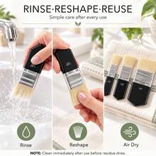 3 Pieces Collage Brush Set, 0.75", 1.25" & 1.75" Soft Nylon Flat Brushes For Collage Medium, Decoupage, Scrapbooking, Journaling & Mixed Media - A - View 5
