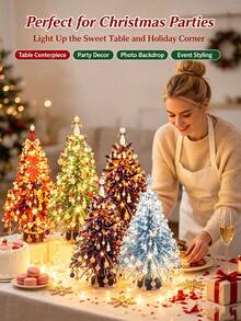 مجموعة صنع شجرة عيد الميلاد بالخرز DIY، مجموعة صنع شجرة عيد الميلاد من خرز الكريستال اللؤلؤي ثلاثي الأبعاد، خرز ملون، إطار معدني، قمة ملاك، عرض إضاءة دافئة، ديكور شجرة سطح المكتب للعطلات، شجرة عيد الميلاد - متعدد الألوان - مشاهدة 4