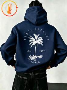 Tween Boy Fun Graphic Print Pullover Sweatshirt, Warm & Comfortable Thermal Lined Pullover Sweatshirt For Autumn/Winter - Navy Blue - View 2