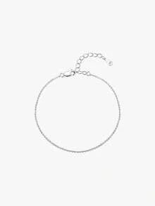 MODIAN 925 Sterling Silver Thin Flat Slice Chain Bracelet For Women Minimalist Dainty Stackable Hand Chain Elegant Daily Jewelry - Silver - View 1