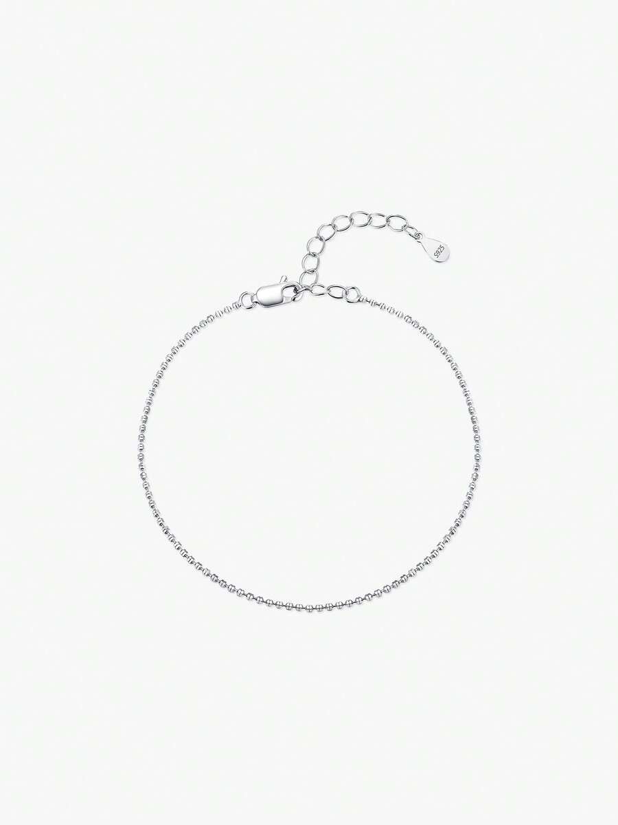 MODIAN 925 Sterling Silver Thin Flat Slice Chain Bracelet For Women Minimalist Dainty Stackable Hand Chain Elegant Daily Jewelry - Silver - View 1