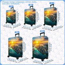 1PC / Flat Print Design / Luggage Protective Cover (Only Luggage Protective Cover, Not Including Luggage) / Suitable For 20 To 28 Inch Luggage / Made Of Thickened Fabric / Essential Accessory For Your Travel And Checked Luggage. - Multicolor - View 4