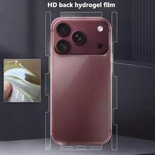 1pc Back Protective Film Compatible With Apple 18 PRO/18 Pro Max, Full Coverage Hydrogel TPU Soft Back Film - Clear - View 2
