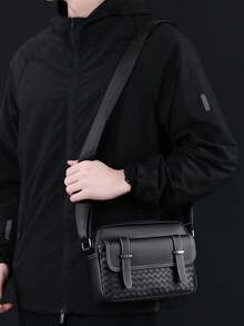 PU Crossbody Bag Unisex Japanese Style Ins Fashion Multifunctional Phone Small Shoulder Bag Casual Minimalist Backpack Camera Bag Side Bag Holiday - Crossbody Bag - View 11