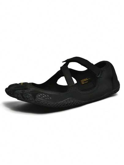 Women's Hook And Loop Mary Jane Five-Finger Fitness Shoes, Non-Slip Thin Sole Indoor Yoga Shoes, Soft Sole Home Training Shoes For Aerobics, Pilates, Five-Finger Shoes, Indoor Fitness Shoes, Yoga Shoes, Pilates Shoes, Non-Slip Soft Sole Shoes, Hook And Loop Strap, Home Workout Shoes, Barefoot Training Shoes, Women's Five-Toe Multi-Purpose Training Shoes, Pilates Yoga Dance Split-Toe Shoes, Indoor Soft Sole Non-Slip Fitness Shoes