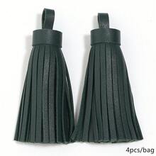 4pcs/Pack Leather Tassel Key Fob, Approx. 9cm Length, Suitable For Clothing, Shoes, Hats, Home Decor PU Tassel Pendant - PU Leather Fringe - View 19