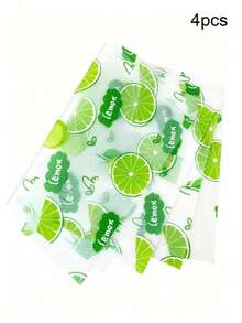8/4pcs Lime Print Refrigerator Shelf Liners, Waterproof Non-Slip Fridge Mats, Washable Cuttable Drawer Protectors For Fridge Shelves, Kitchen Cabinets & Home Organization - Green - View 11