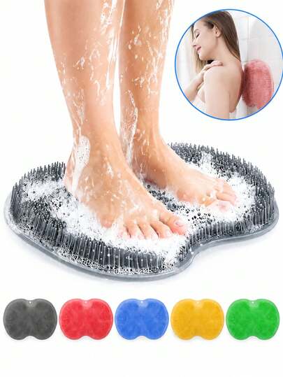 Foot Scrubbing Mat, Shower Bath Scrubbing Mat, Foot Massage Mat, Bathroom Foot Washing Mat With Suction Cups, Suitable For Women, Men, Moms, Holiday Essentials, School Supplies, Bathroom Decor & Accessories, Cleaning Tools, Skincare Home Essentials